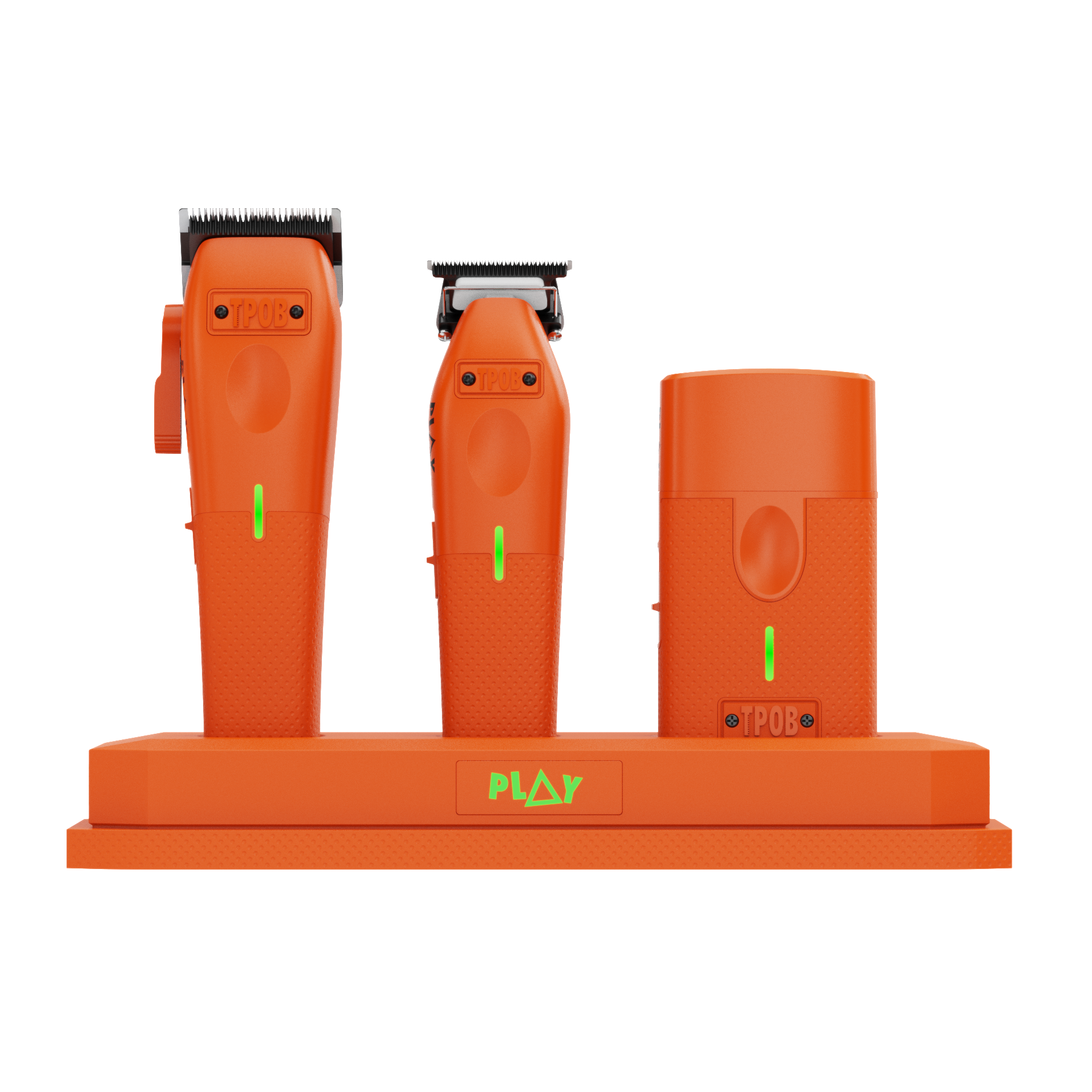 Play 3-Pack – Orange Edition (Clipper, Trimmer & Shaver with 3-Way Stand) (Wholesale case of 6)