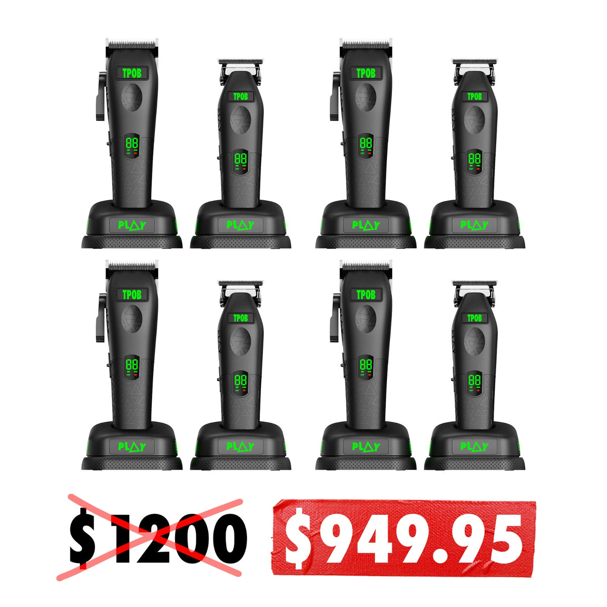 4x Play Max Clipper & Trimmer Bundle (Black Edition)