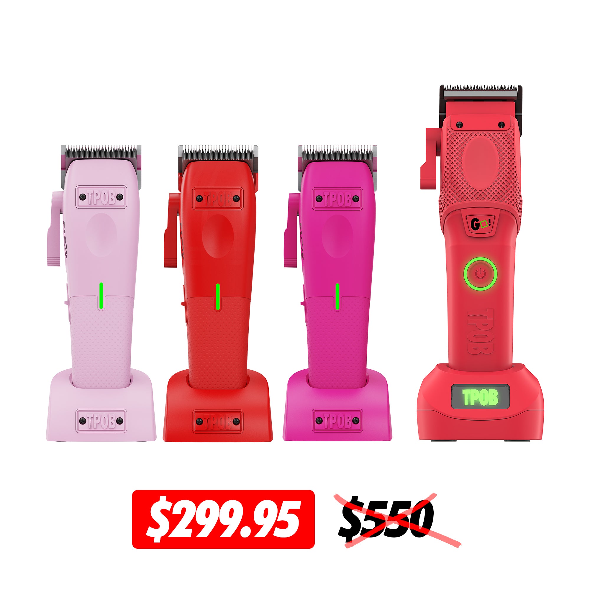 All 3 valentines clippers and Red Go! Clipper